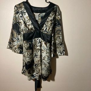 Speechless- L Blouse/ Tunic, Brocade gold/black